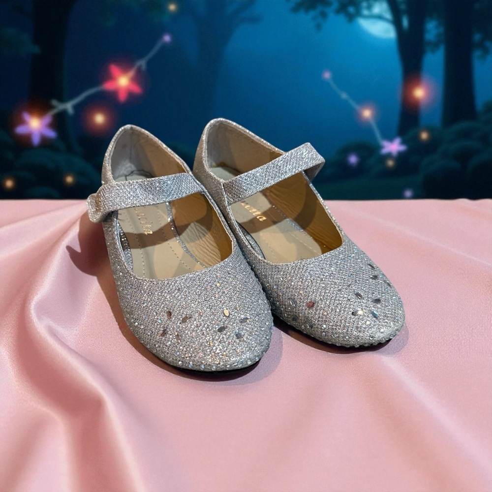 Sparkling Silver Kids' Mary Jane Shoes (1)